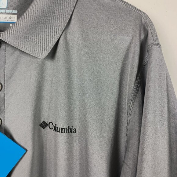 Columbia Mens Omni Freeze Zero Rules Cooling Polo Shirt Gray Size M Short Sleeve - Picture 3 of 8